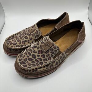 Ariat Women's Brown Leopard Print Slip On Loafer Shoes Size 8.5B